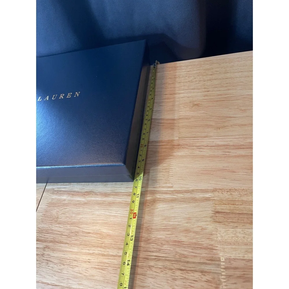 Ralph Lauren Navy Blue Gold Foil Logo Large Gift Box 14x11x2.5 Storage Packaging